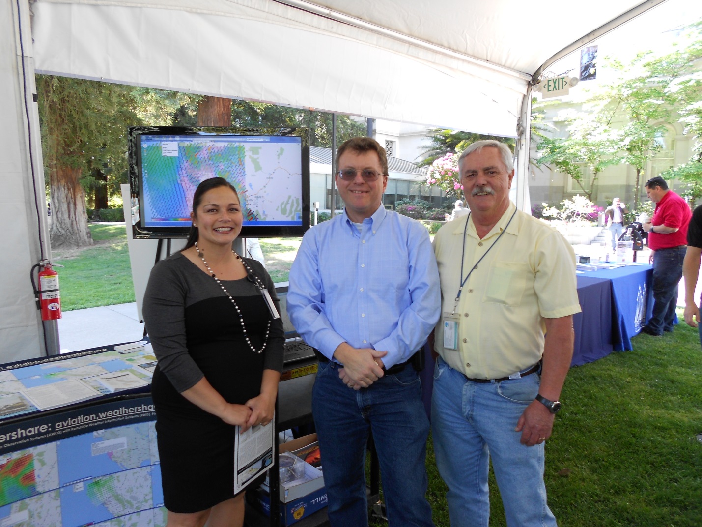 Left to right, Melissa Clark, Doug Galarus, and Terry Berrie at the 2014 California Aviation Day at the Capitol.