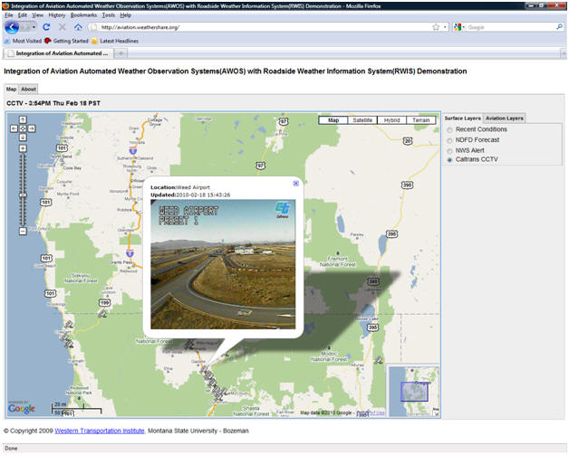 Caltrans CCTV image shown in aviation.weathershare.org.