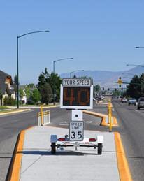 Trailer style speed sign unit.