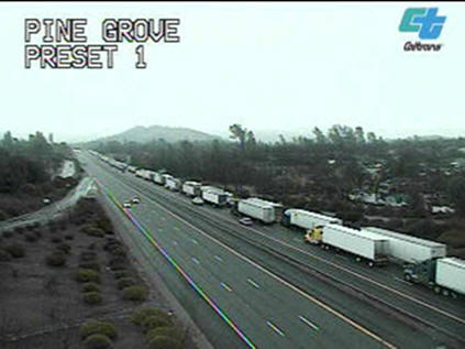 Significant backups can occur along sections of I-5 north of Redding, CA when chain requirements are in place.