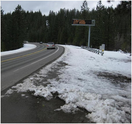 CMS on both sides of the problem area at Spring Garden indicated icy conditions.