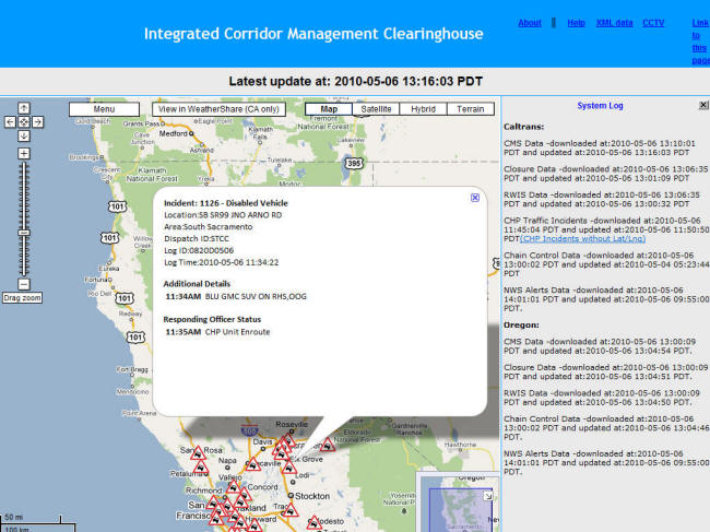 ICM Website Screenshot: The type and severity of the incident/accident report can sometimes be determined from the detail.