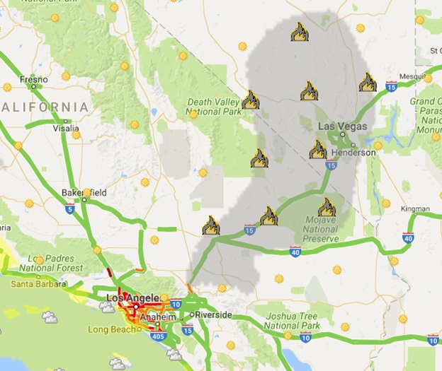 Forecast weather showing smoke on August 17th, 2016.