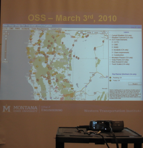 Doug Galarus gives a presentation explaining OSS at the 2010 NRITS conference. Here he shows attendees screenshots from the web application.