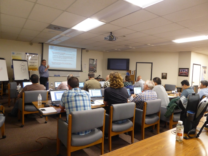 Course instructor Phil Isaak explains a concept during the Small Data Center, Structured Cabling, and Grounding class.