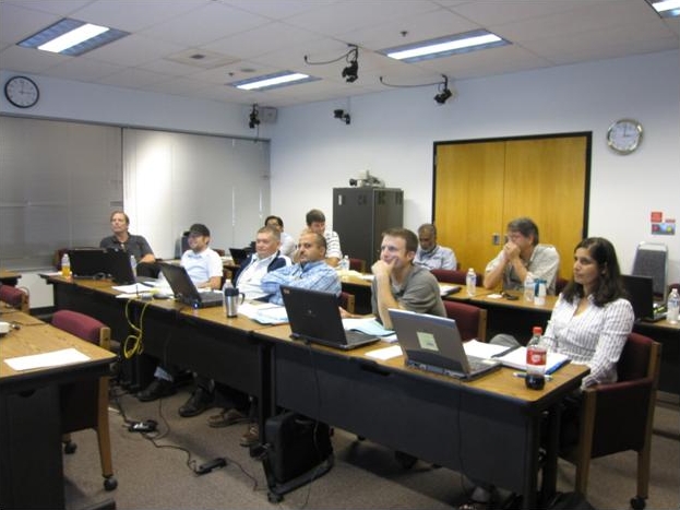 Students listen to the instructor during the RF System Design course conducted during Phase 1 of the PCB project.