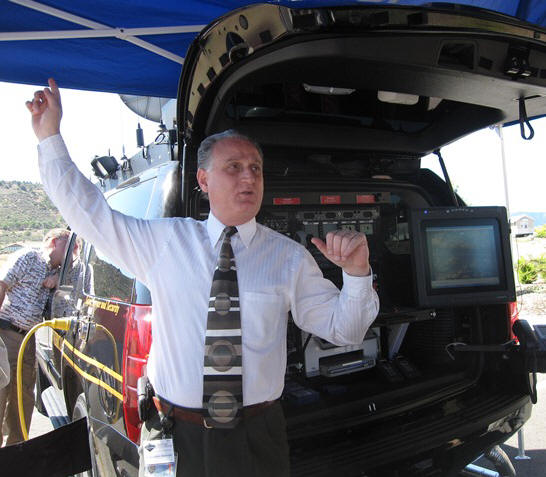 John Batarseh, CHP, demonstrates their Rapid Response Vehicle at the 2012 Forum.