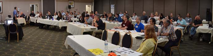 Meeting room during technical presentations at the 2019 Western States Forum.