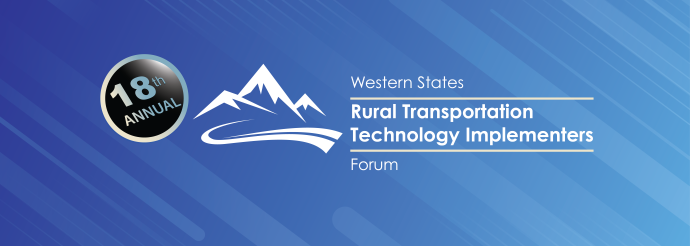 18th Annual Western States Rural Transportation Technology Implementers Forum white mountain logo with winding road