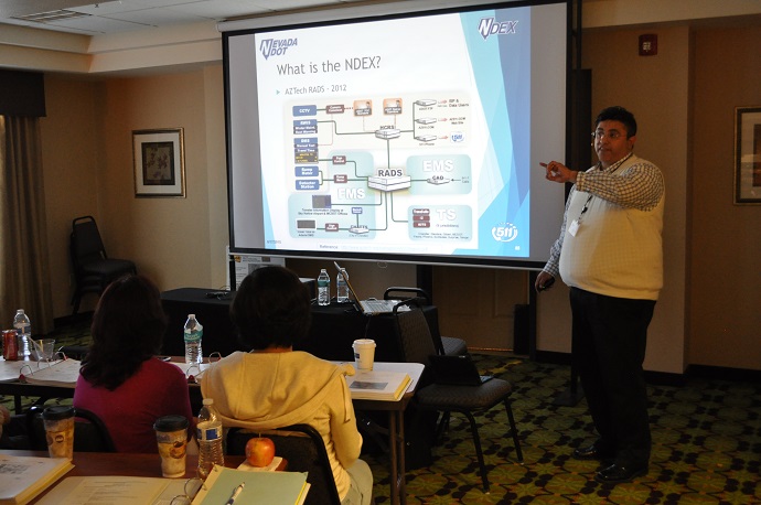 Israel Lopez from Nevada DOT’s Traffic Operations Technology Section presented the Nevada Data Exchange (NDEX).